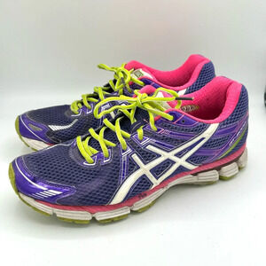 ASICS GT-2000 T2K7N Purple Hot Pink Lime Green Running Shoe Size 11